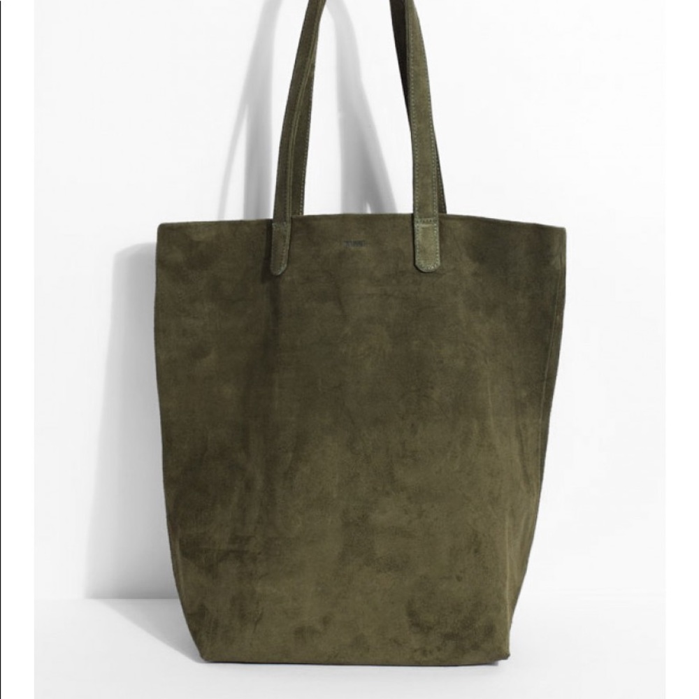 BAGGU Basic Tote - Olive Suede - Made in USA